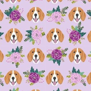beagle florals purple and mint design cute florals and dog design 