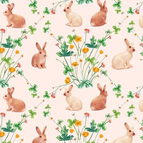 Meadow Bunnies Orange Crimson_SoftestPeach