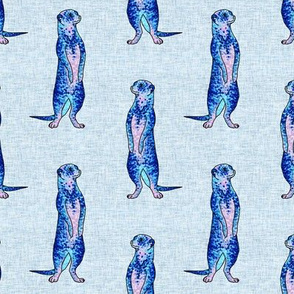 Blue Pointilism Meerkat Pattern