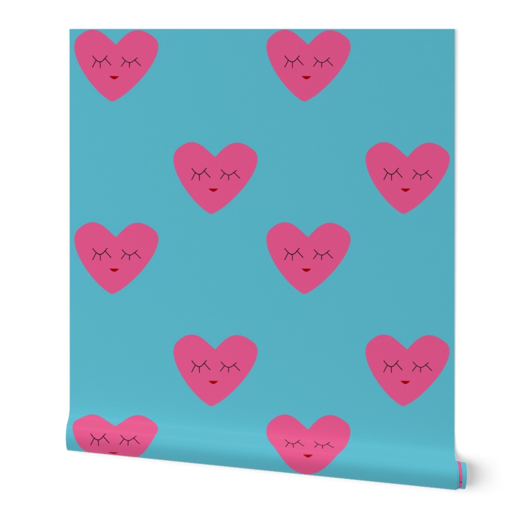 Candy Heart blue background