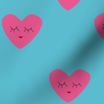 Candy Heart blue background