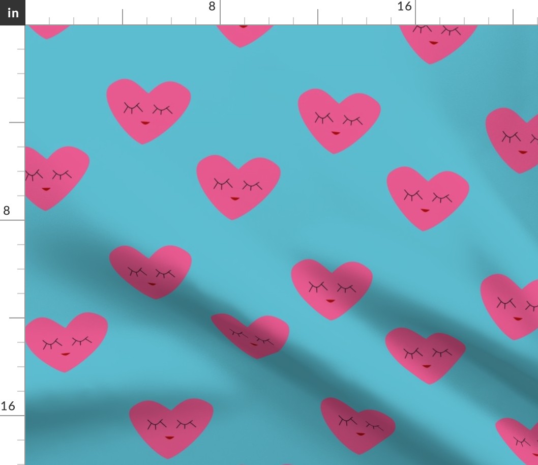 Candy Heart blue background