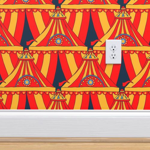 Wallpaper Circus Tents Yellow Red
