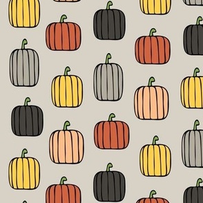 fall pumpkins - warm on beige