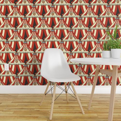 Wallpaper Circus Tents Vintage Red
