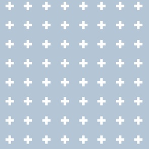 Swiss Crosses . Cascade Blue + White