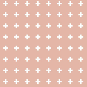 Swiss Crosses . Deco Coral White