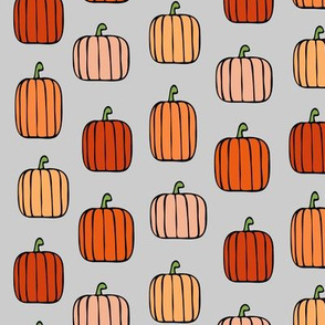 orange pumpkins - light grey