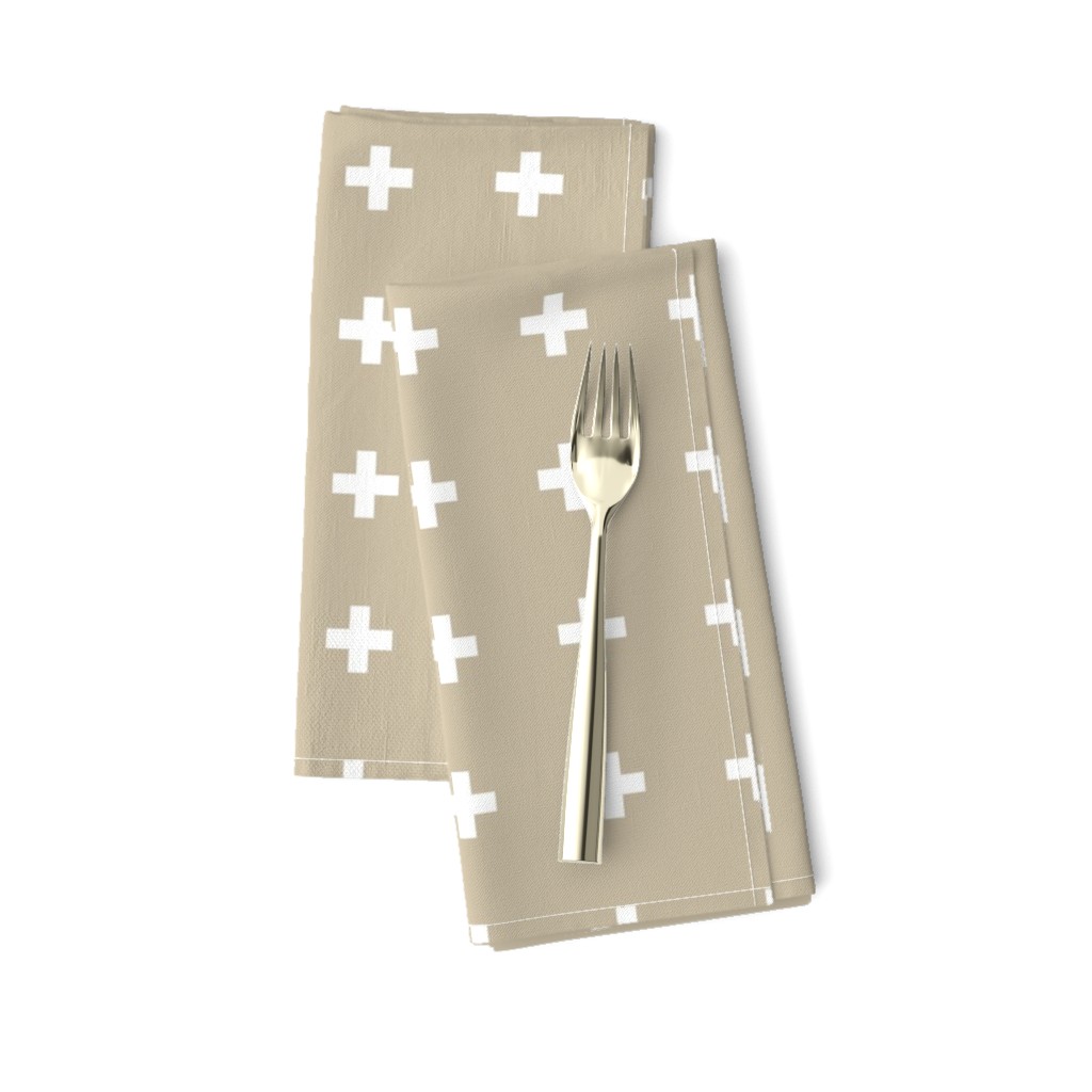 Swiss Crosses  . Desert Sand + White