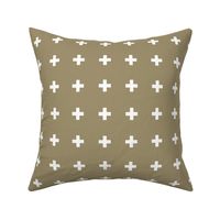 Swiss Crosses - Mid-Century Olive