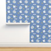 Wild Flower Tiny Tooth/ Daisy Dental / blue yellow white rdh franbail  small   