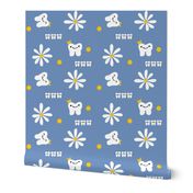 Wild Flower Tiny Tooth/ Daisy Dental / blue yellow white rdh franbail  small   