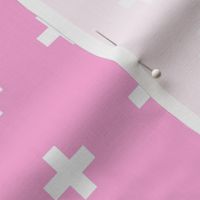 Swiss Crosses - Perfect Pink/White