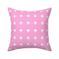 Swiss Crosses - Perfect Pink/White