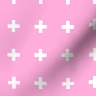 Swiss Crosses - Perfect Pink/White