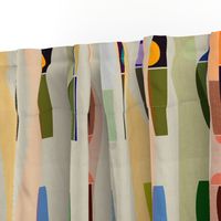 Color Blocks Linen . Mid-Century Shapes