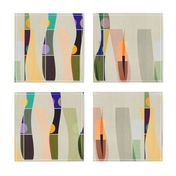 Color Blocks Linen . Mid-Century Shapes