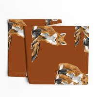 Friendly Foxes on Burnt Orange - Larger Scale