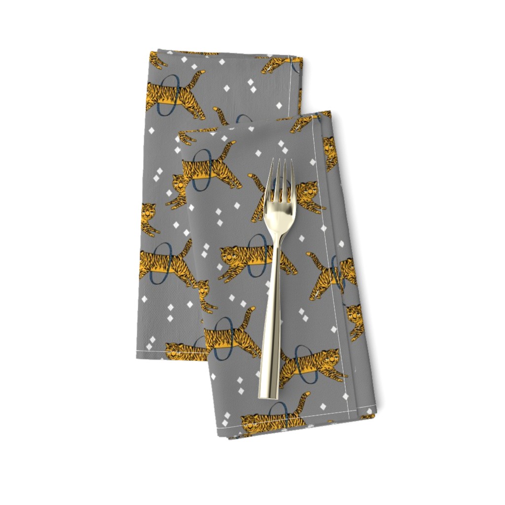 tiger fabric // circus nursery baby design circus - grey and yellow