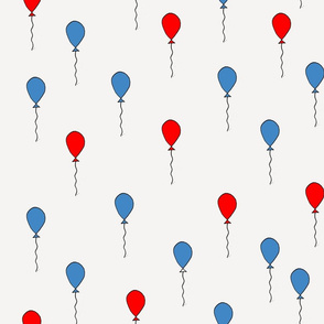 balloons fabric // balloon nursery baby primary colors design - red and blue