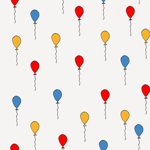 balloons fabric // balloon nursery baby primary colors design - red yellow blue