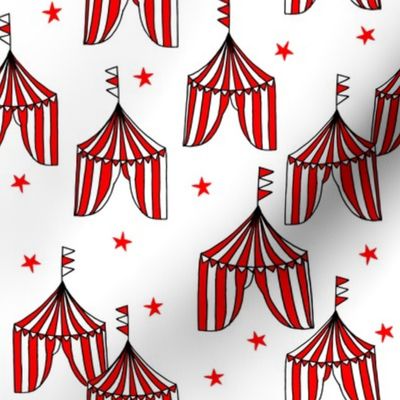 circus tent // circus tents sideshow circus nursery baby fabric - red