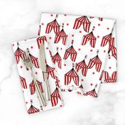 circus tent // circus tents sideshow circus nursery baby fabric - red