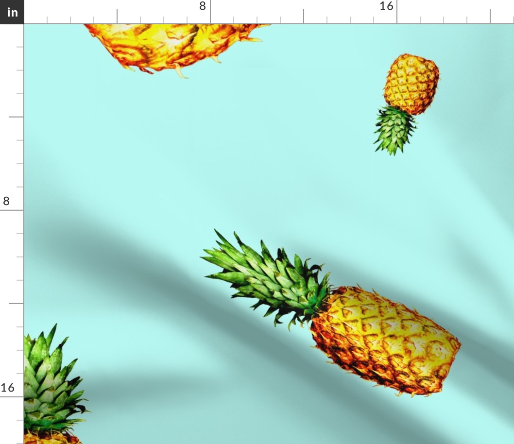 36" Pineapple Fabric / Light Blue 