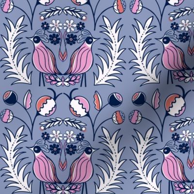 Mod Birds and Bloom lavender pink sewindigo