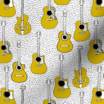 Music lovers guitar hero musical instruments gender neutral mustard yellow