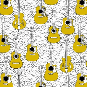 Music lovers guitar hero musical instruments gender neutral mustard yellow