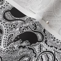 Paisley Rats  SMALL white black