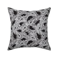 Paisley Rats  SMALL white black