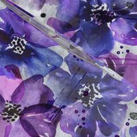 watercolor anemones on gray