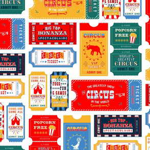 Carnival Tickets Fabric, Wallpaper and Home Decor