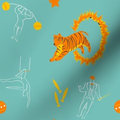 Circus Performers - Tiger - Teal