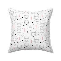 Clean Scandinavian geometric animals  triangle fox for girls pink