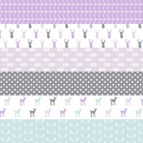 3" small scale - Girl woodland (purple and blue) || wholecloth