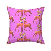 Scandinavian deer & fawn  Floral