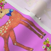 Scandinavian deer & fawn  Floral