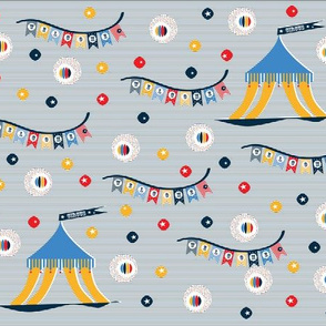 navy stripes circus