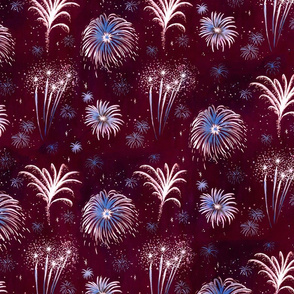 Summer Fireworks Show in red, white, and blue
