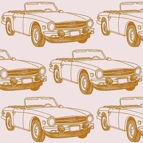 1968 - 1976 Triumph TR6 British sports car in beige