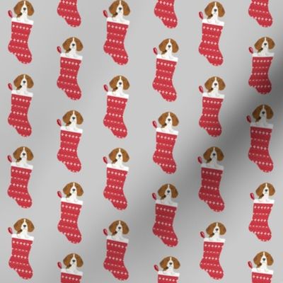 beagle stocking fabric cute beagles dog design xmas holiday christmas fabric - grey