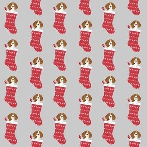 beagle stocking fabric cute beagles dog design xmas holiday christmas fabric - grey