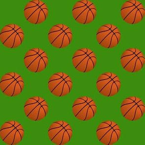 One Inch Basketball Balls on Apple Green