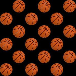 One Inch Basketball Balls on Black
