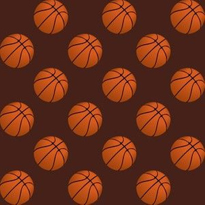 One Inch Basketball Balls on Brown