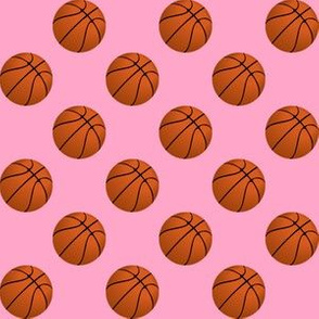 One Inch Basketball Balls on Carnation Pink