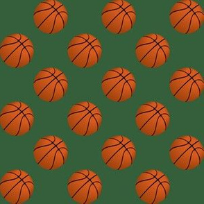One Inch Basketball Balls on Hunter Green